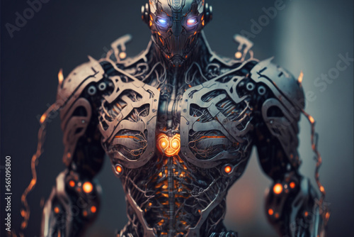 A cyborg robot, blending human and machine elements.Ai generated