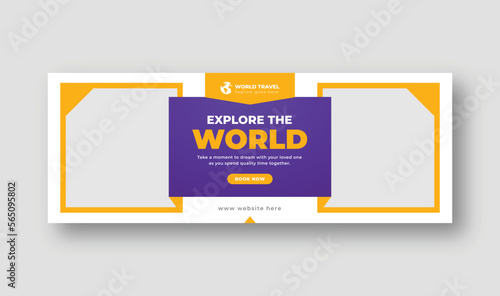 Travel social media posts, Facebook cover, Instagram posts, and web banner template