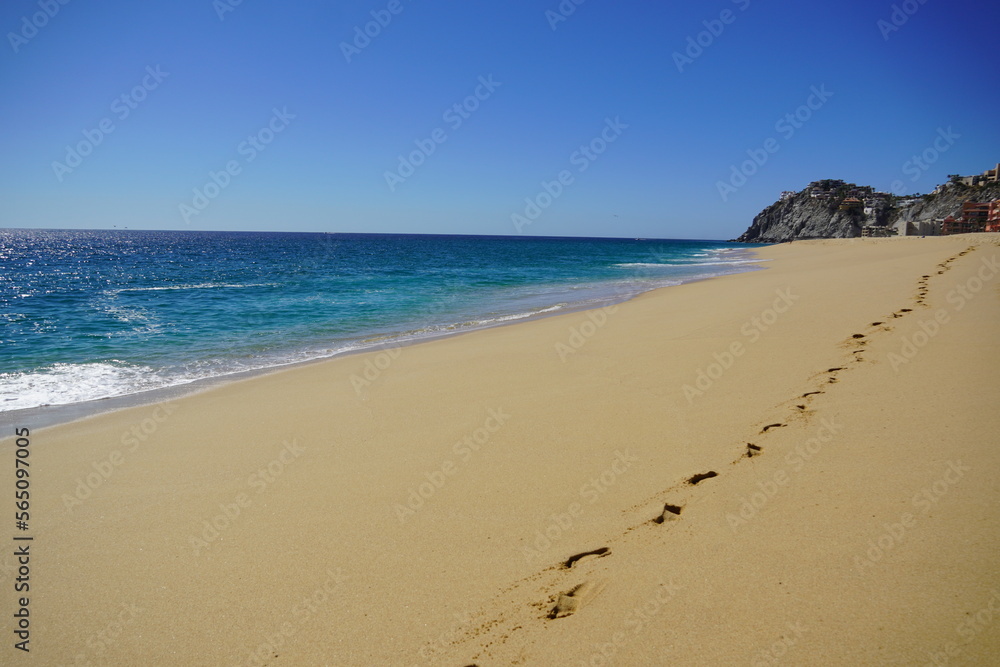 Footprints on a Secluded Pacific Beach in Cabo San Lucas Mexico Footprints on a Secluded Pacific Beach in Cabo San Lucas Mexico