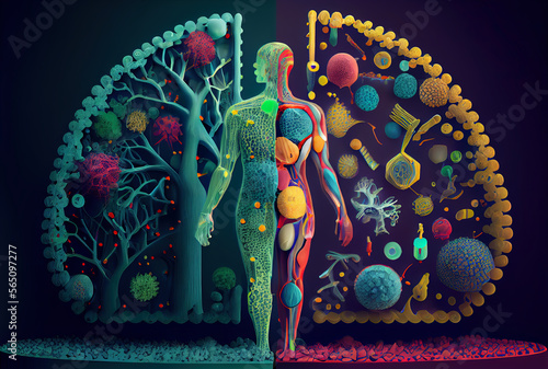 Illustration of human microbiota