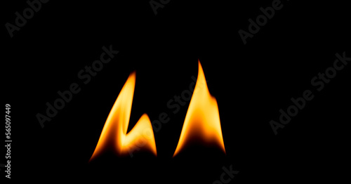 flame on a black background. burning gasoline