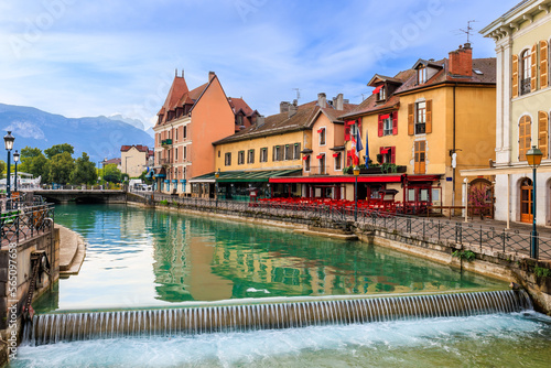 Annecy, France. Quai de l'Ile and canal in the old city. photo