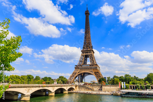 Paris, Eiffel Tower and river Seine, France.