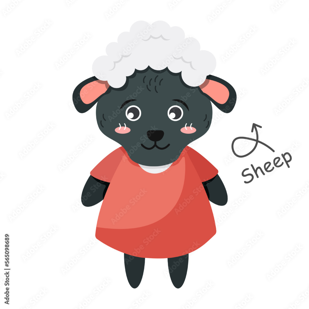 Sheep cartoon characters with clothes . Vector . Sheep cartoon characters with clothes . Vector .