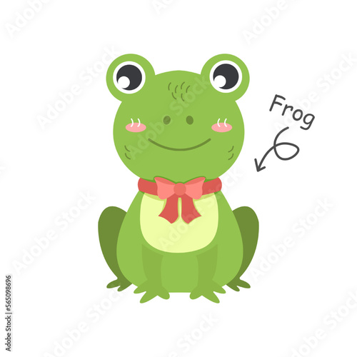 Frog cartoon characters with clothes . Vector .
