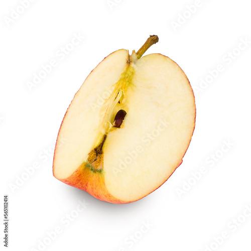 Apple slice isolated on white background