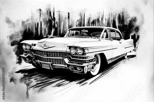Fototapete Classic Car Cadillac Logo