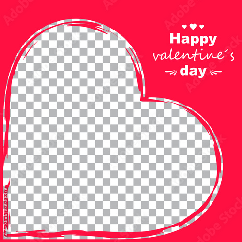 Fotografie, Obraz Banner Plantilla en forma de corazón para el 14 de febrero día de san Valentín,