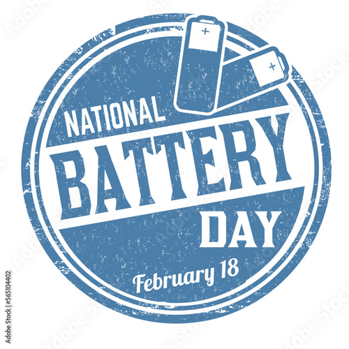 Battery day grunge rubber stamp