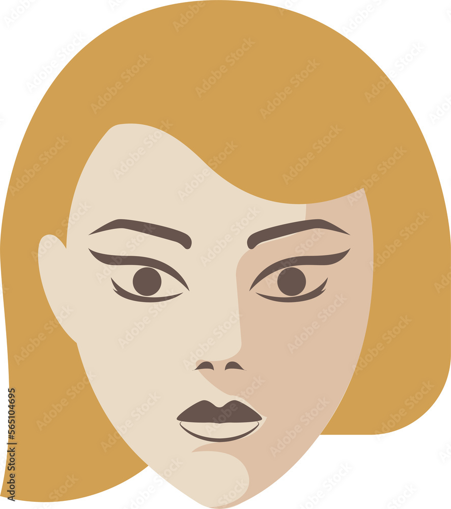 Girl faces flat illustrations. PNG with transparent background. Girl faces flat illustrations. PNG with transparent background.