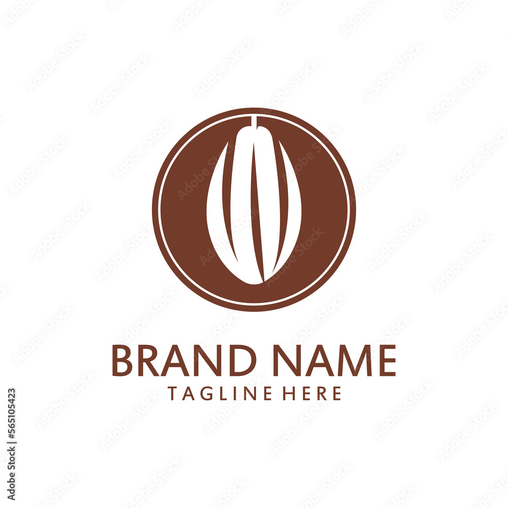 Vector Cocoa Flat Logo Template with White Background Vector Cocoa Flat Logo Template with White Background