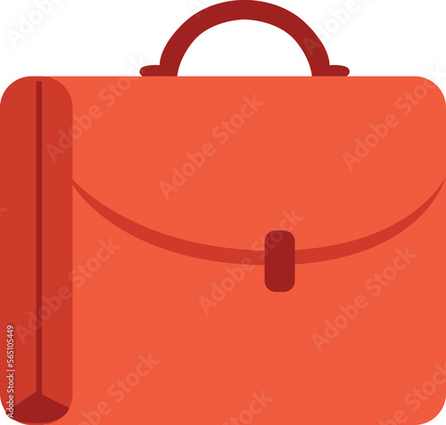 Briefcase icon. Leather work bag color symbol