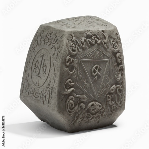 Photo Magic, mystical conjuring rune stone for summoning demons and evil spirits isola