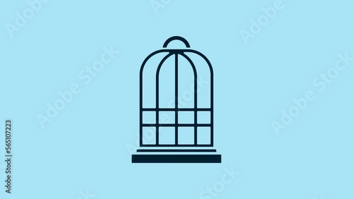 Wallpaper Mural Blue Cage for birds icon isolated on blue background. 4K Video motion graphic animation Torontodigital.ca