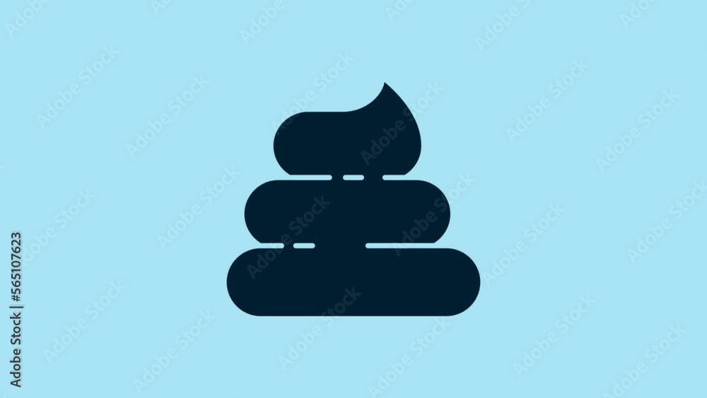 Blue Shit icon isolated on blue background. 4K Video motion graphic animation Blue Shit icon isolated on blue background. 4K Video motion graphic animation