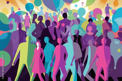 Abstract Crowds: An Illustration of a Group of Crowded People