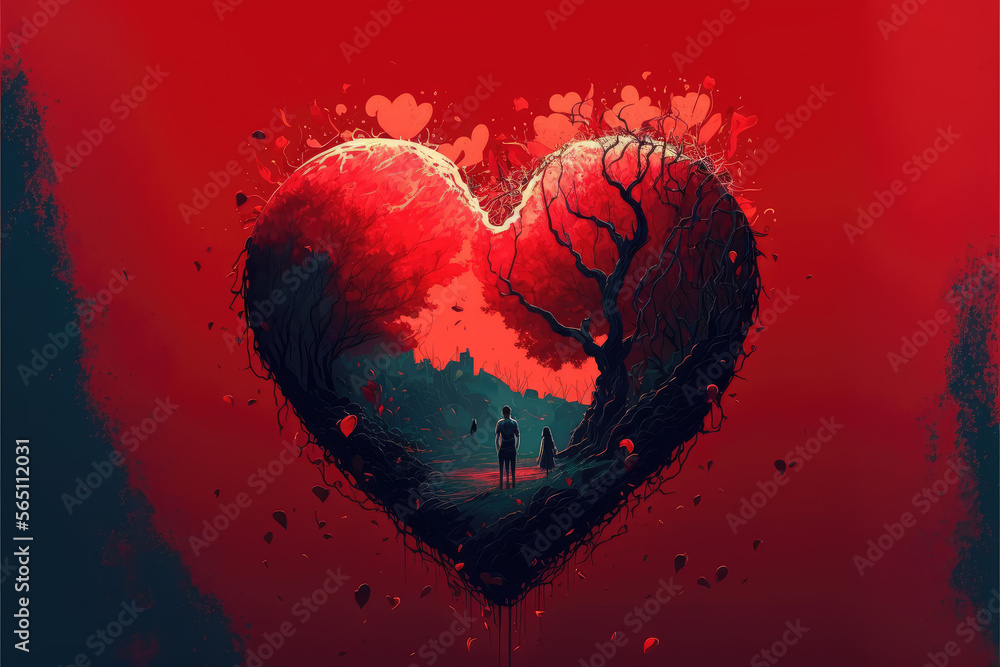 Valentine Heart, AI Generated Illustration