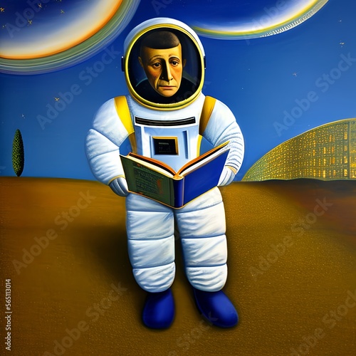 Man dressed in a space suit...