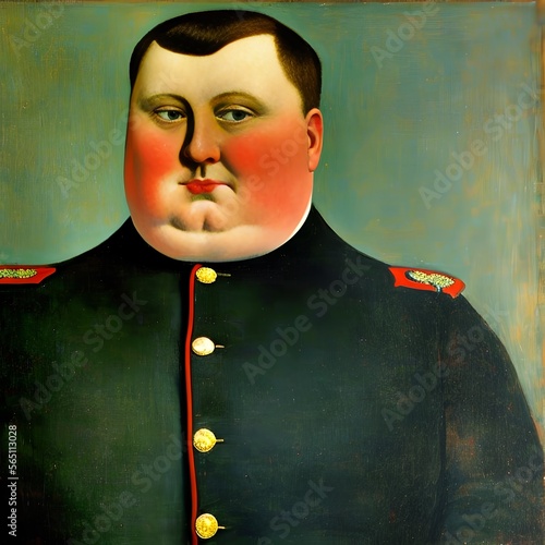 Obesity Man in a military u...