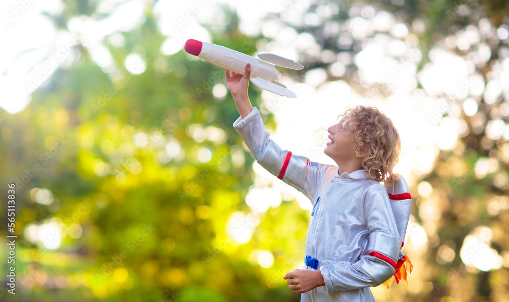 Little boy playing with spaceship. Astronaut kid. Little boy playing with spaceship. Astronaut kid.