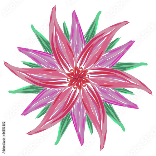 Pastel purple vector flower blossom. Hand painted nature, plant element on white background