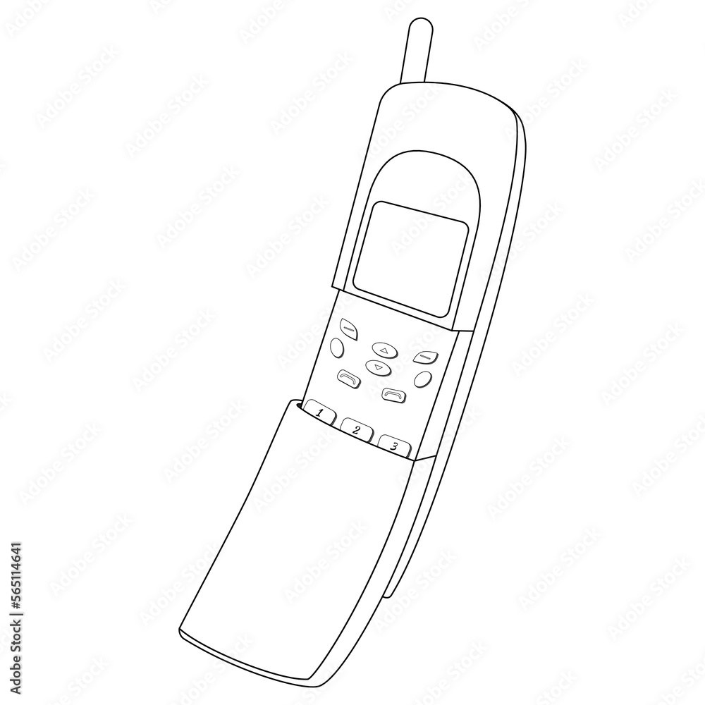 classic keypad mobile phones coloring pages vector, coloring pages for