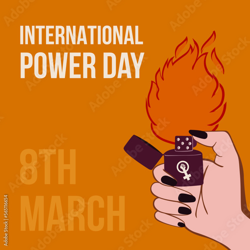 International Power Day with lighter illustration 
