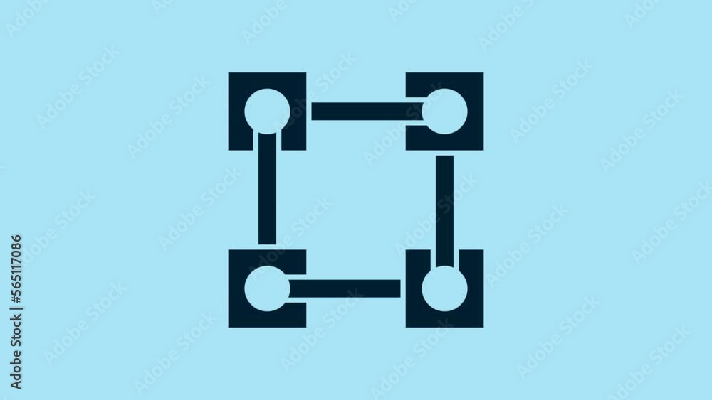 Blue Blockchain technology icon isolated on blue background. Cryptocurrency data. Abstract geometric block chain network technology business. 4K Video motion graphic animation Blue Blockchain technology icon isolated on blue background. Cryptocurrency data. Abstract geometric block chain network technology business. 4K Video motion graphic animation