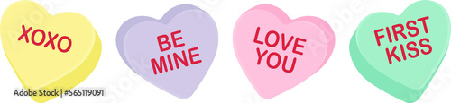 Φωτογραφία Candy heart sayings, sweethearts, valentines day sweets, sugar food message of l