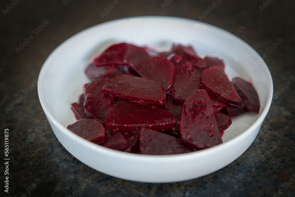 sliced red beets for a delicous and very healthy salad