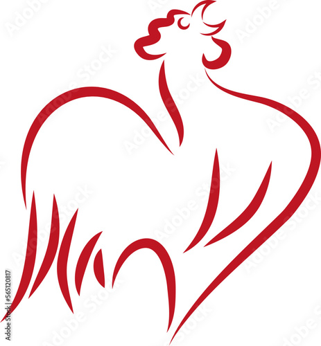 Hahn in rot, Hahn Logo, Chicken logo