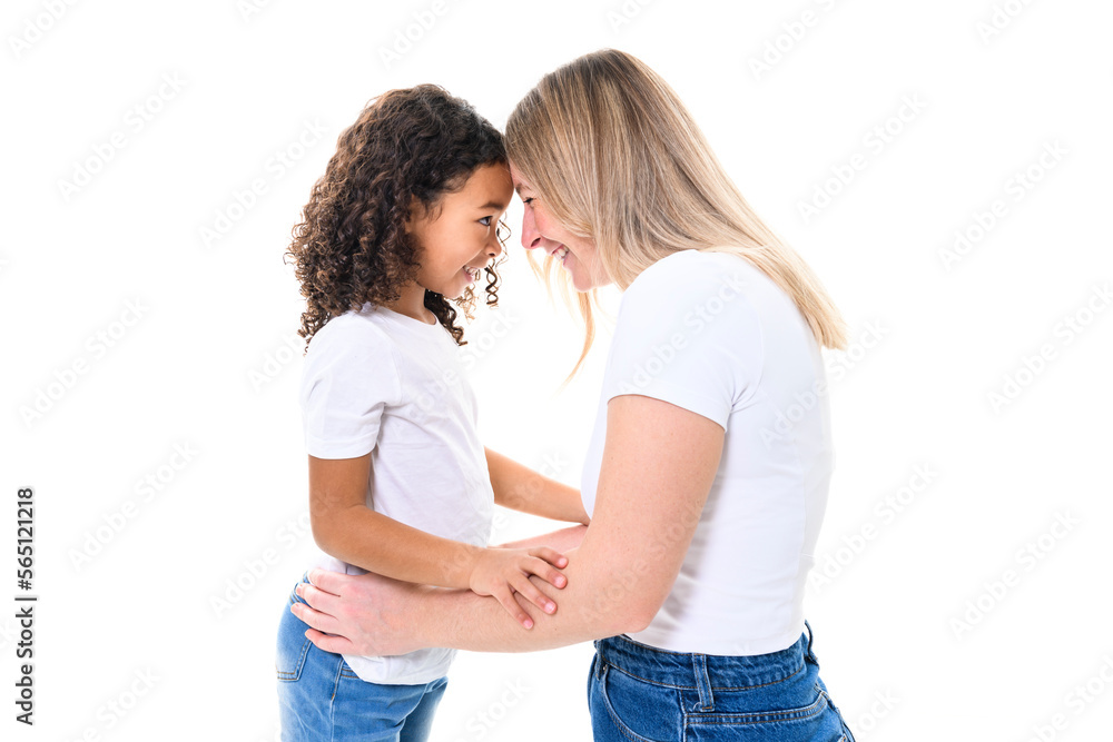 Woman in light clothes have fun with cute child girl 5 years old Woman in light clothes have fun with cute child girl 5 years old