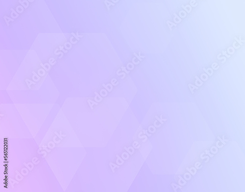 Transparent hexagons on pinkish purple to light blue color gradient background. Abstract, modern and geometric high resolution full frame background with copy space.