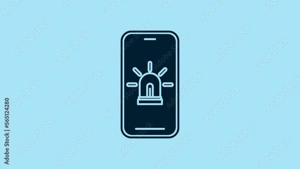 Blue Mobile phone with smart house and alarm icon isolated on blue background. Security system of smart home. 4K Video motion graphic animation Blue Mobile phone with smart house and alarm icon isolated on blue background. Security system of smart home. 4K Video motion graphic animation
