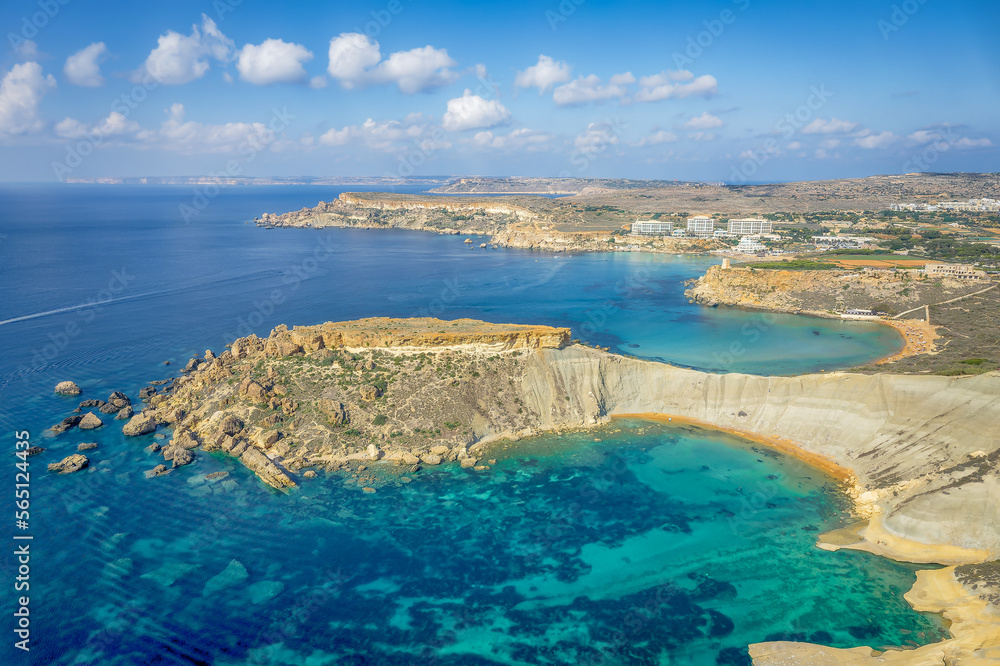 Landscape with Għajn Tuffieħa and Golden bay beach, Malta