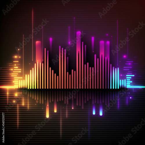 abstract background with equalizer effect. sound wave frequency. Generative AI