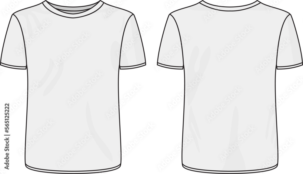 vector white t-shirt template mockup Stock Vector | Adobe Stock