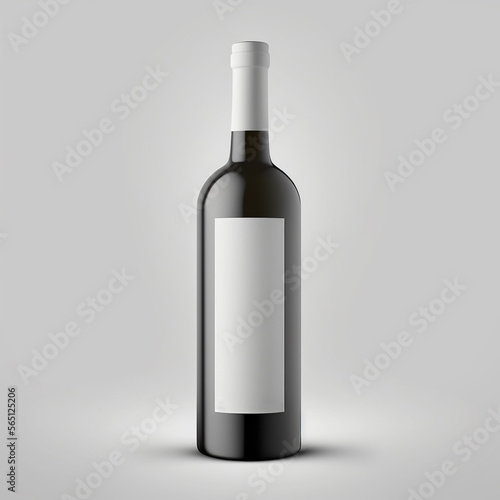 a bottle of wine with a blank label 