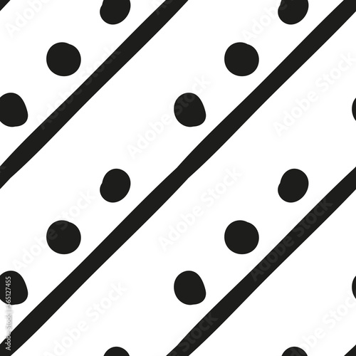 seamless abstract hand drawn pattern with lines and dots