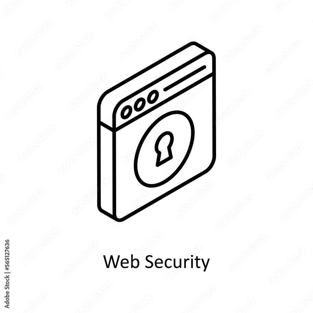 Web Security Vector Isometric Outline icon for your digital or print projects.