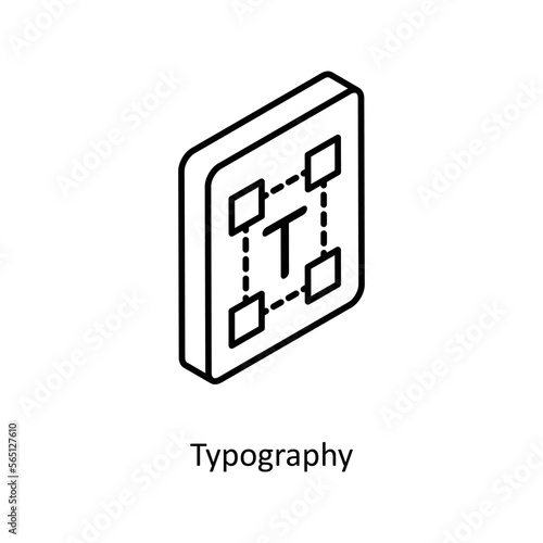 Typography Vector Isometric Outline icon for your digital or print projects.