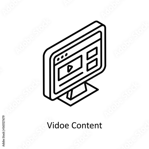 Video Content Vector Isometric Outline icon for your digital or print projects.