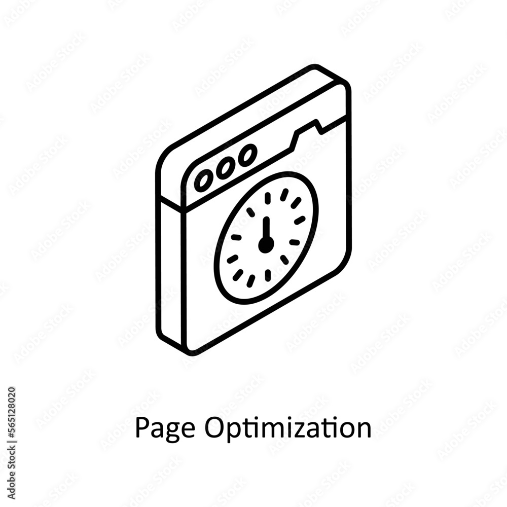 Page Optimization Vector Isometric Outline icon for your digital or print projects. Page Optimization Vector Isometric Outline icon for your digital or print projects.