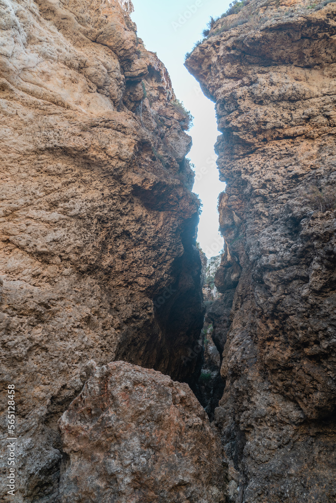 A gap in a ravine in Malta