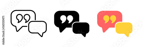 Quote and babble speech icon vector logo template eps 10