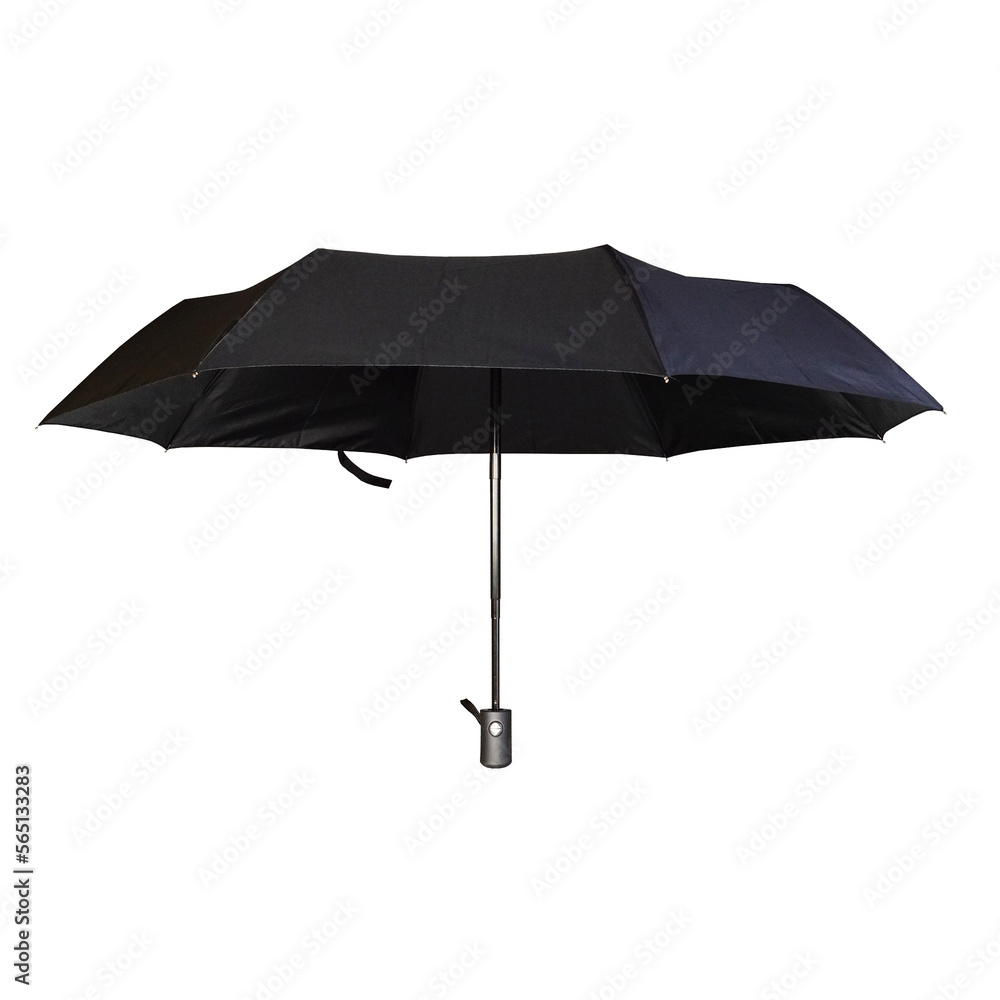 Black open umbrella isolated on transparent background Black open umbrella isolated on transparent background