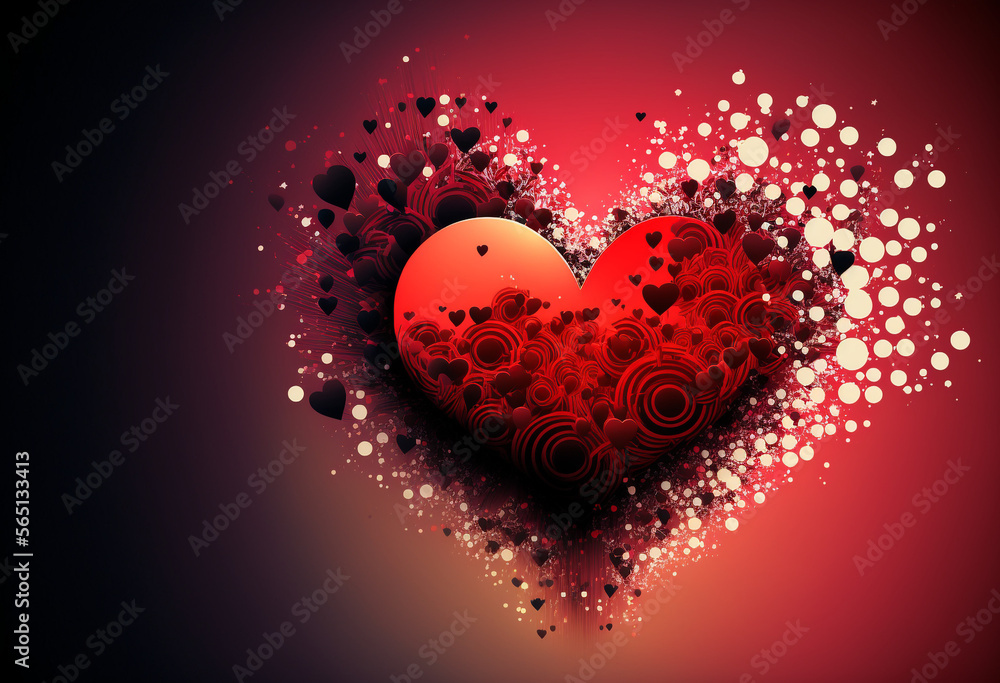 A Sweet Valentine's Day of Love and Joy: An AI-Generated Red and Pink Heart Design with Pretty Decorations A Sweet Valentine's Day of Love and Joy: An AI-Generated Red and Pink Heart Design with Pretty Decorations