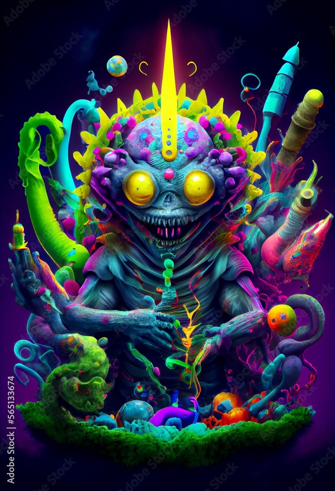 Generative AI abstract render of a monster Generative AI abstract render of a monster