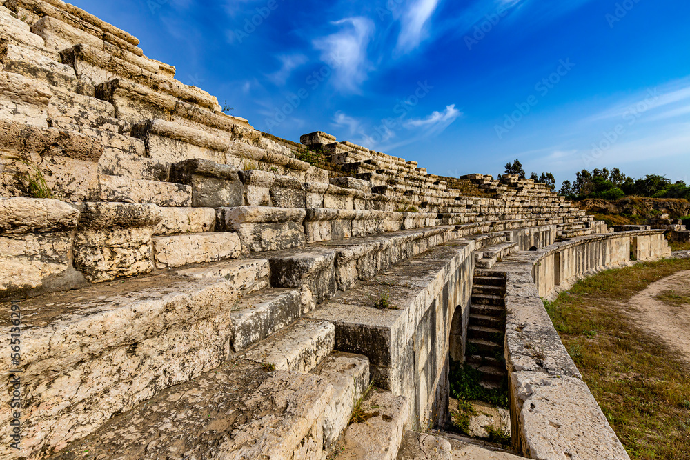 Lebanon. Ancient Tyre (UNESCO World Heritage Site) - Al-Bass Archaeological Site. Roman Hippodrome, restored seats