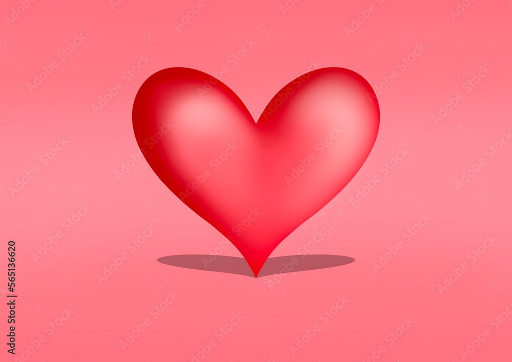 Illustration valentine heart on a pink background